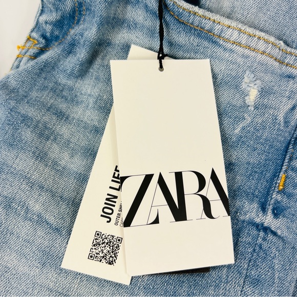 ZARA Long Denim Jeans Mid Waist 2 (34) NWT - Picture 10 of 11